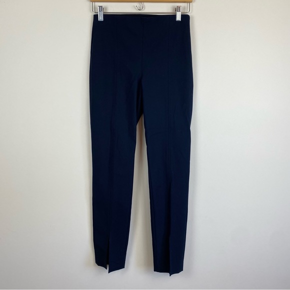 Theory Slit Legging in Eco Stretch Cotton Crop Dark Navy Blue - Picture 2 of 9